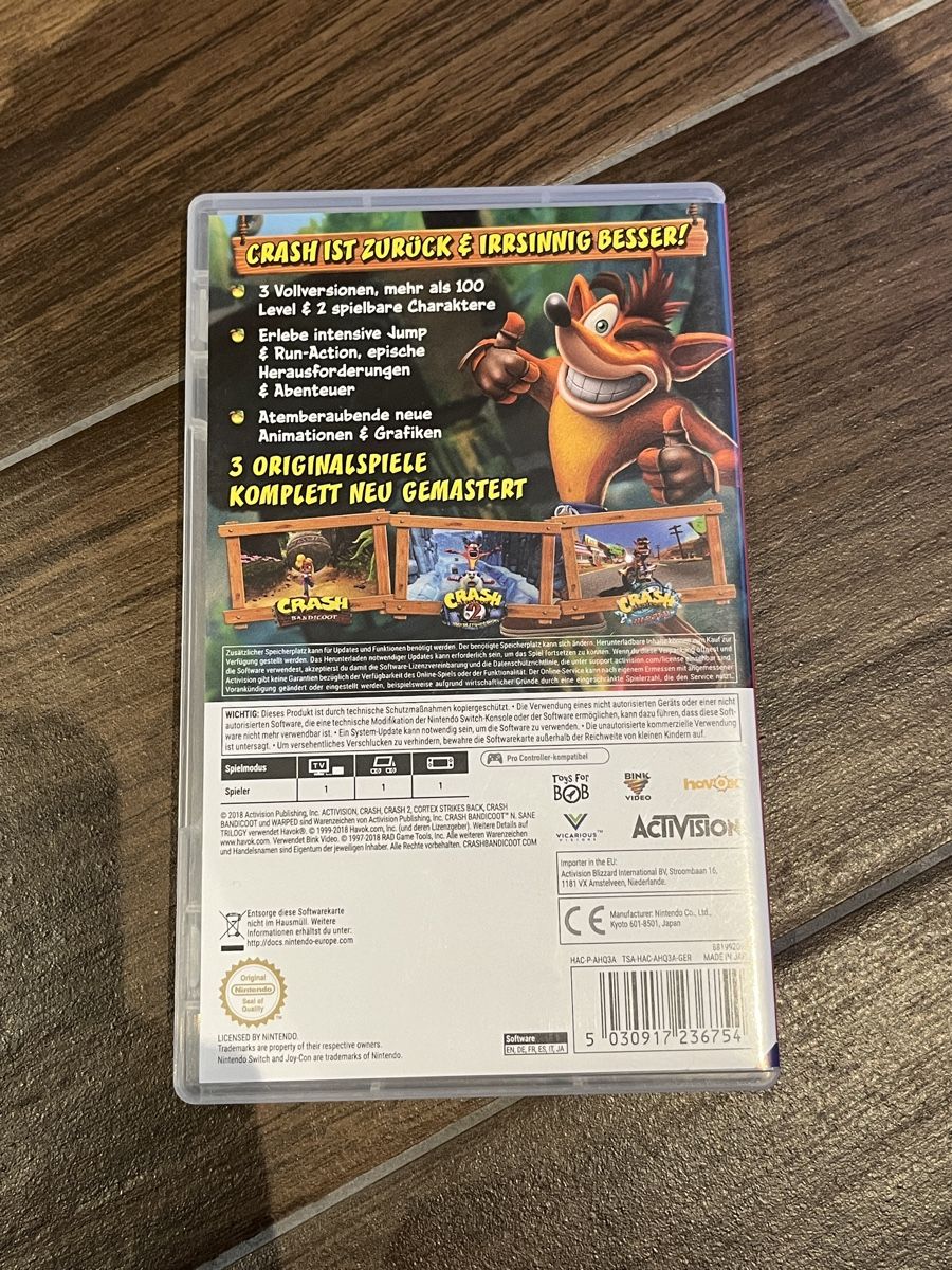 Spiele: Crash Bandicoot N.Sane Trilogy Nintendo Switch – Neu (gemäss Beschreibung) aus Staufen von hadornski1 1