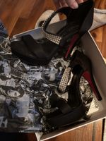 altramarea Schwarze Glitzer Sandaletten High Heels Gr. 38