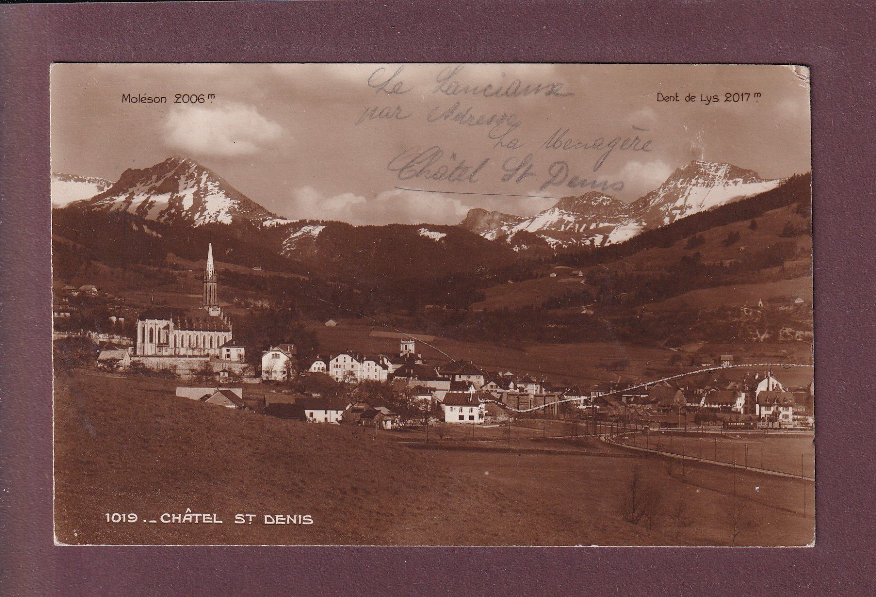 Cartoline postali: CHÂTEL ST. DENIS - Moléson - 1924 – Usato da Pully venduto da nicecards