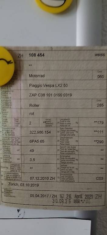 Scooters: Vespa Primavera LX2 50 – D'occasion à Kallern par salento2 2