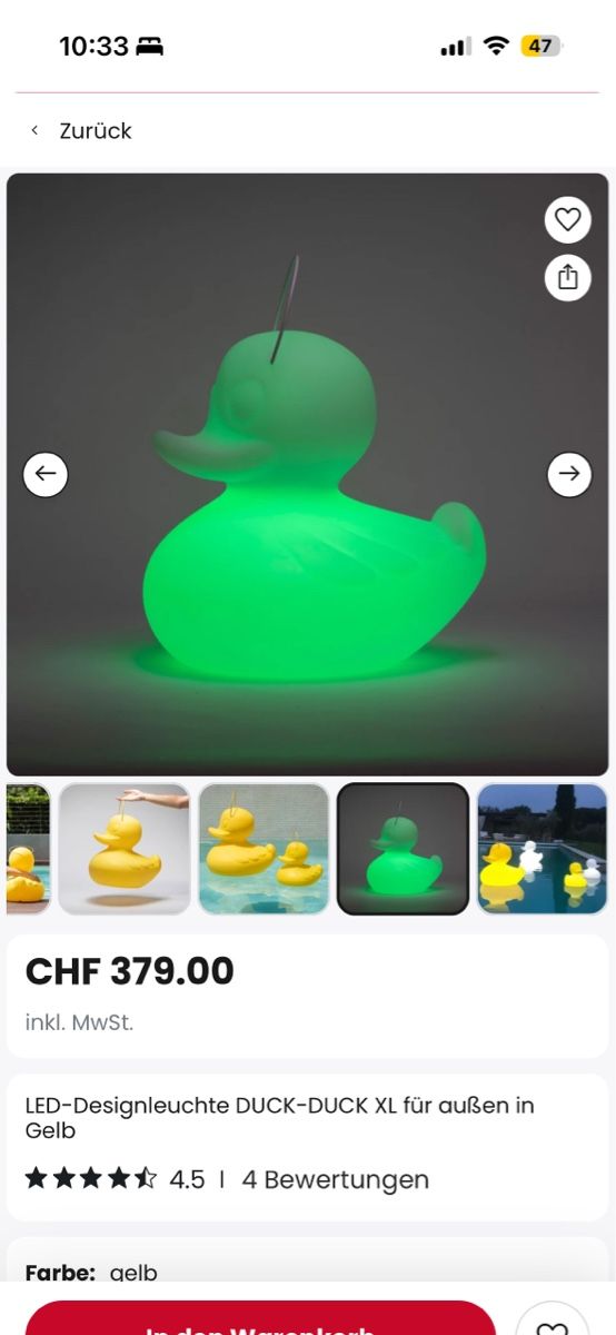 Lampade: LED-Designleuchte DUCK-DUCK – Nuovo (secondo la descrizione) da Urtenen-Schönbühl venduto da m19_2fdb