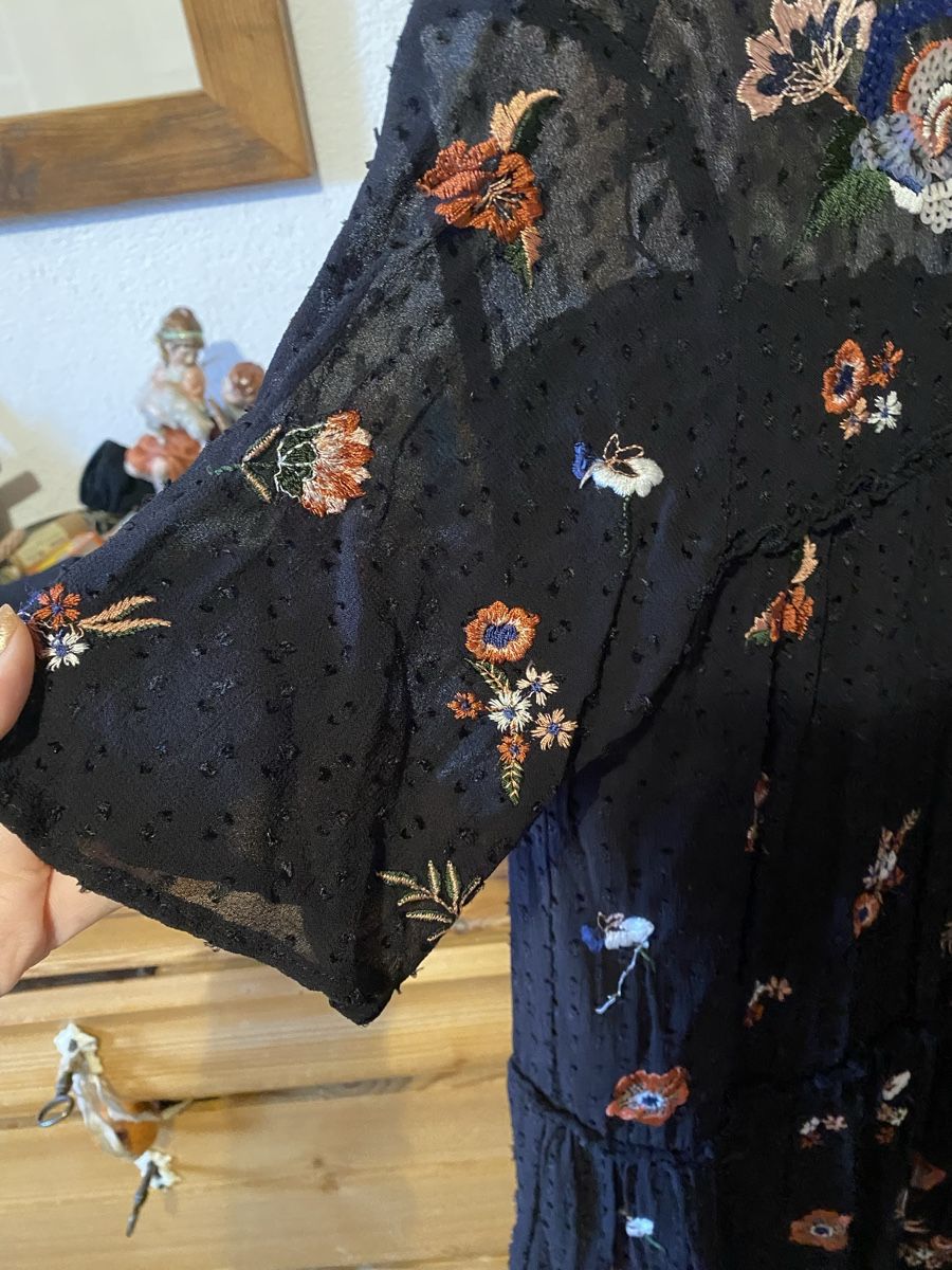 Zara Vestiti: Robe Zara noire brodée florale - Taille S – Usato da Epagny venduto da nie_n5yb 3