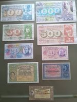 Schweizer Banknoten,gemäss Bildern(Reproduktionen)