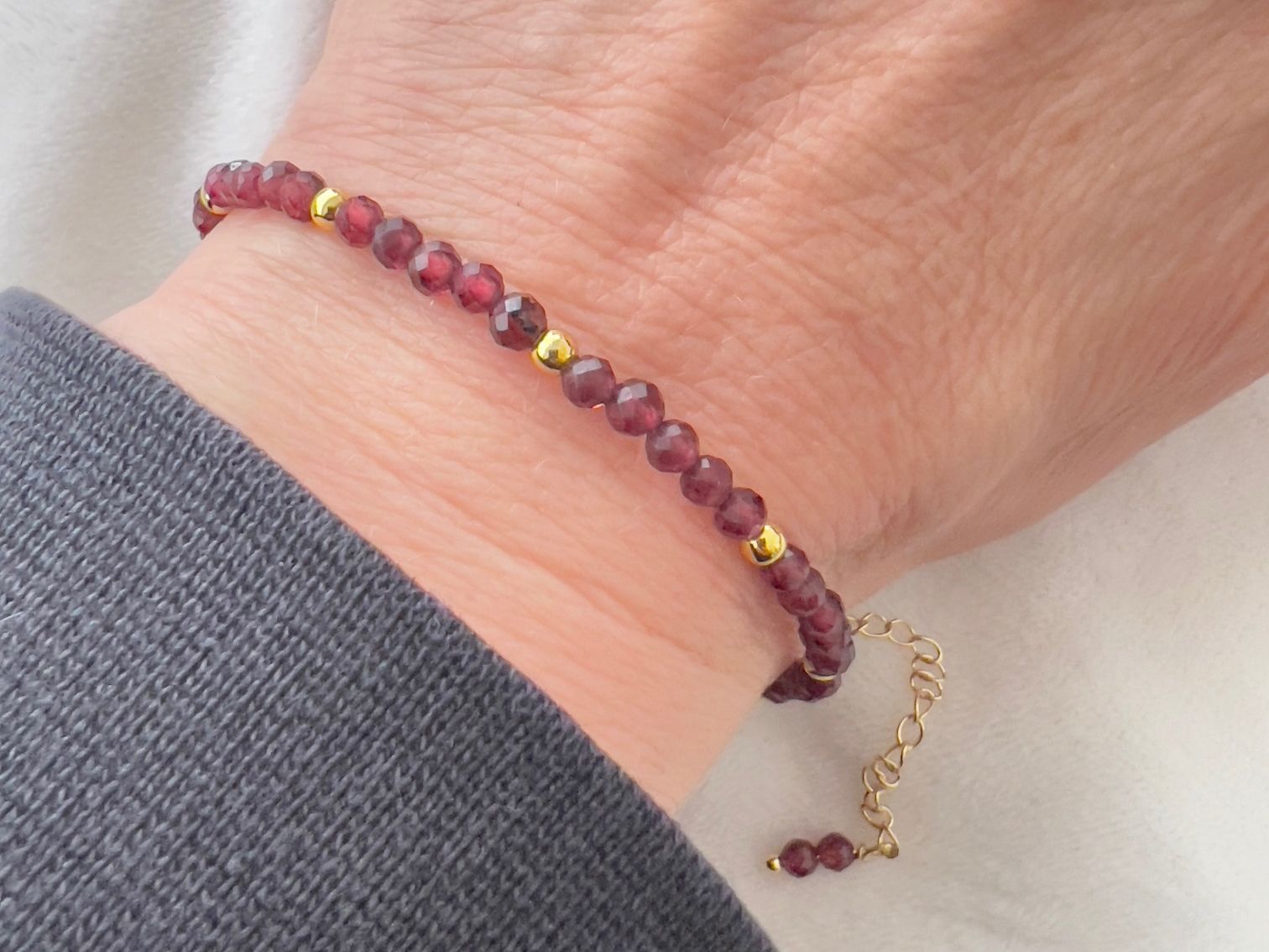 Bracciali & Braccialetti: Bracelet en grenat - Granat Armband – Nuovo e nell'imballaggio originale da Pully venduto da sunaddict