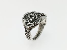 Silberring im Jugendstil mit Nelken-Design vom Jahre 1908