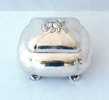 Handgearbeitete Deckeldose 925 Silber Biedermeier 1830-60