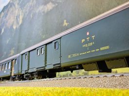 Roco __ 3er Set SBB Personenwagen mit Postwagen __ OVP DC H0