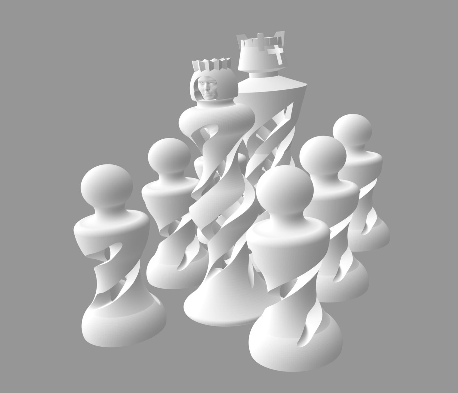 Spiele: "Organic" Chess – 3d printed – Gebraucht aus Vevey von souris14 1