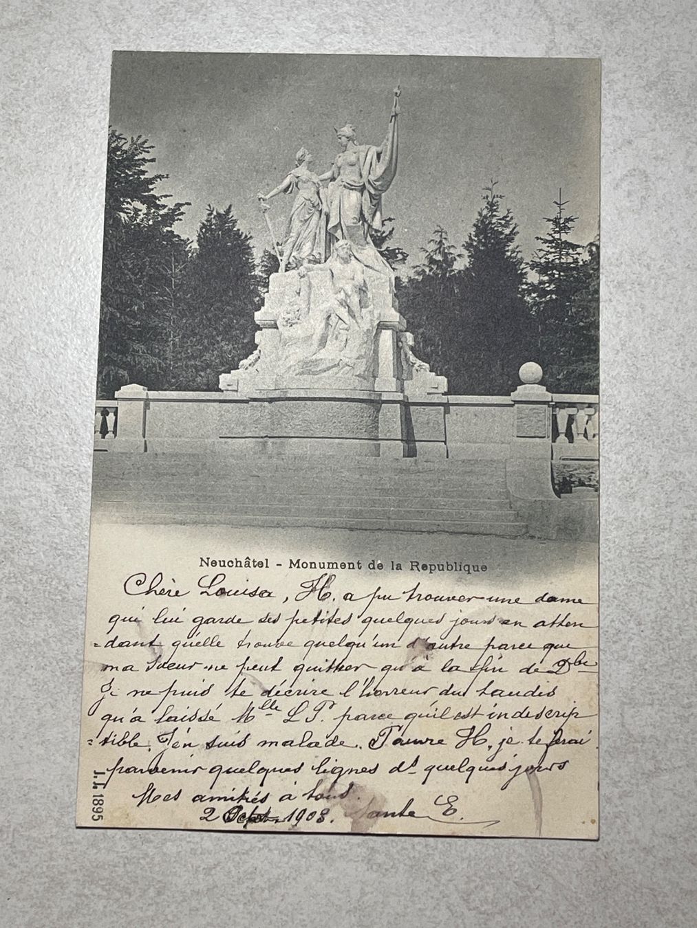 Cartoline postali: Neuchâtel Denkmal der Republik 1903 – Usato da Strengelbach venduto da Aschatan5