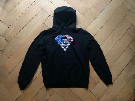 Superman Hoodie Pullover schwarz - S