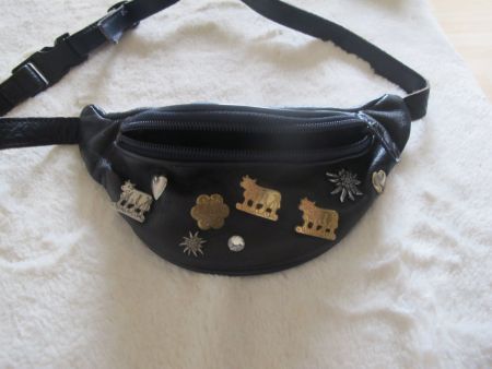 Bauchtasche Appenzeller Kühli Schwarzes Leder Gebraucht Rar