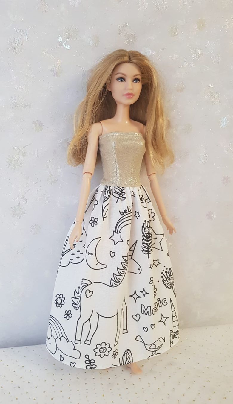 Bambole: Barbie Kleid zum anmalen – Nuovo (secondo la descrizione) da Lachen SZ venduto da Sakura4hime 1