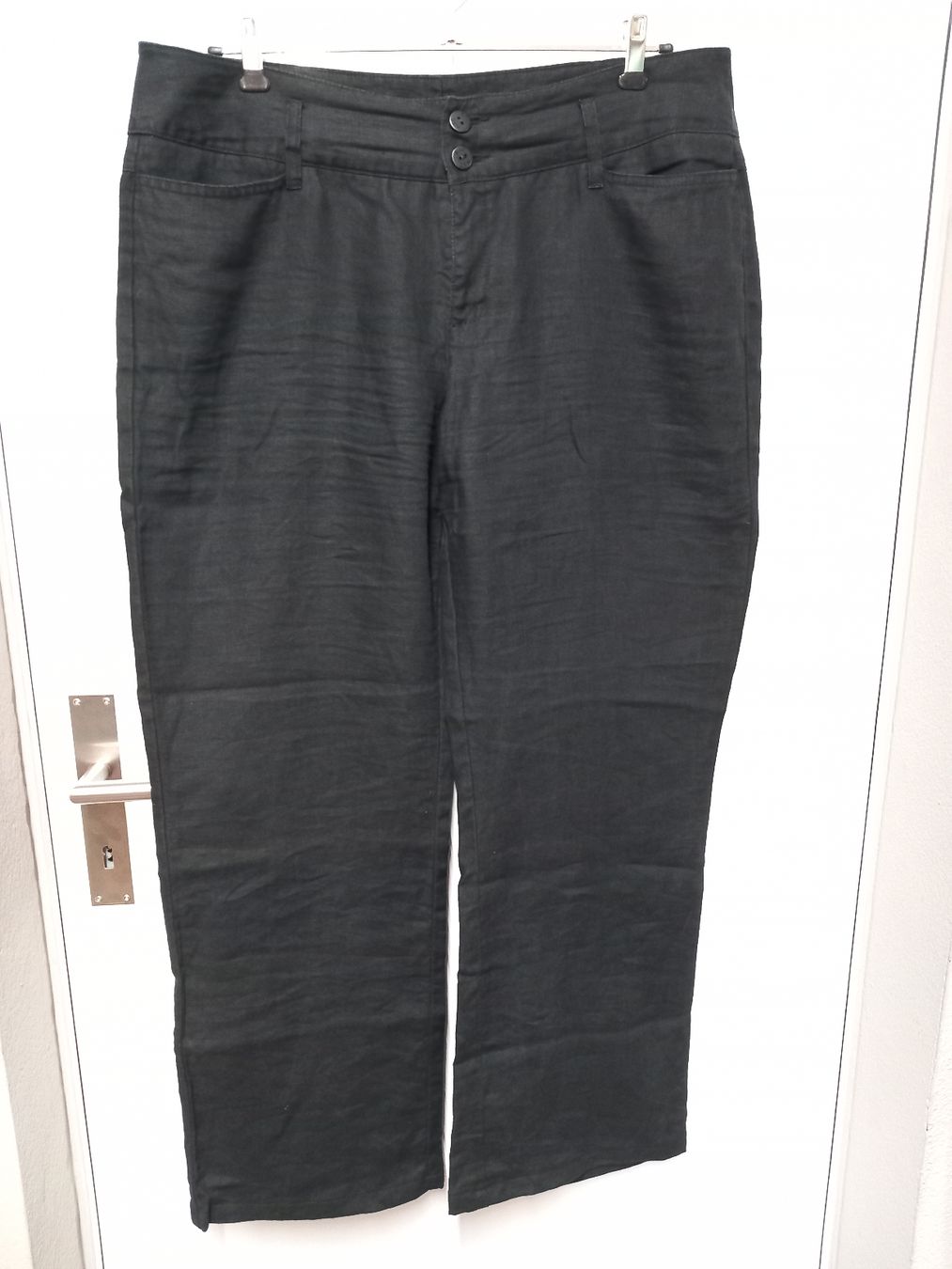Pantalons: MAC Leinenhose Gr.42 schwarz, elegant – D'occasion à Gwatt (Thun) par umwelt-brocki