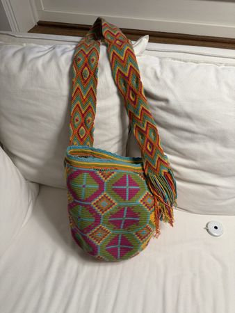 Colorful woven bag, handmade, boho style
