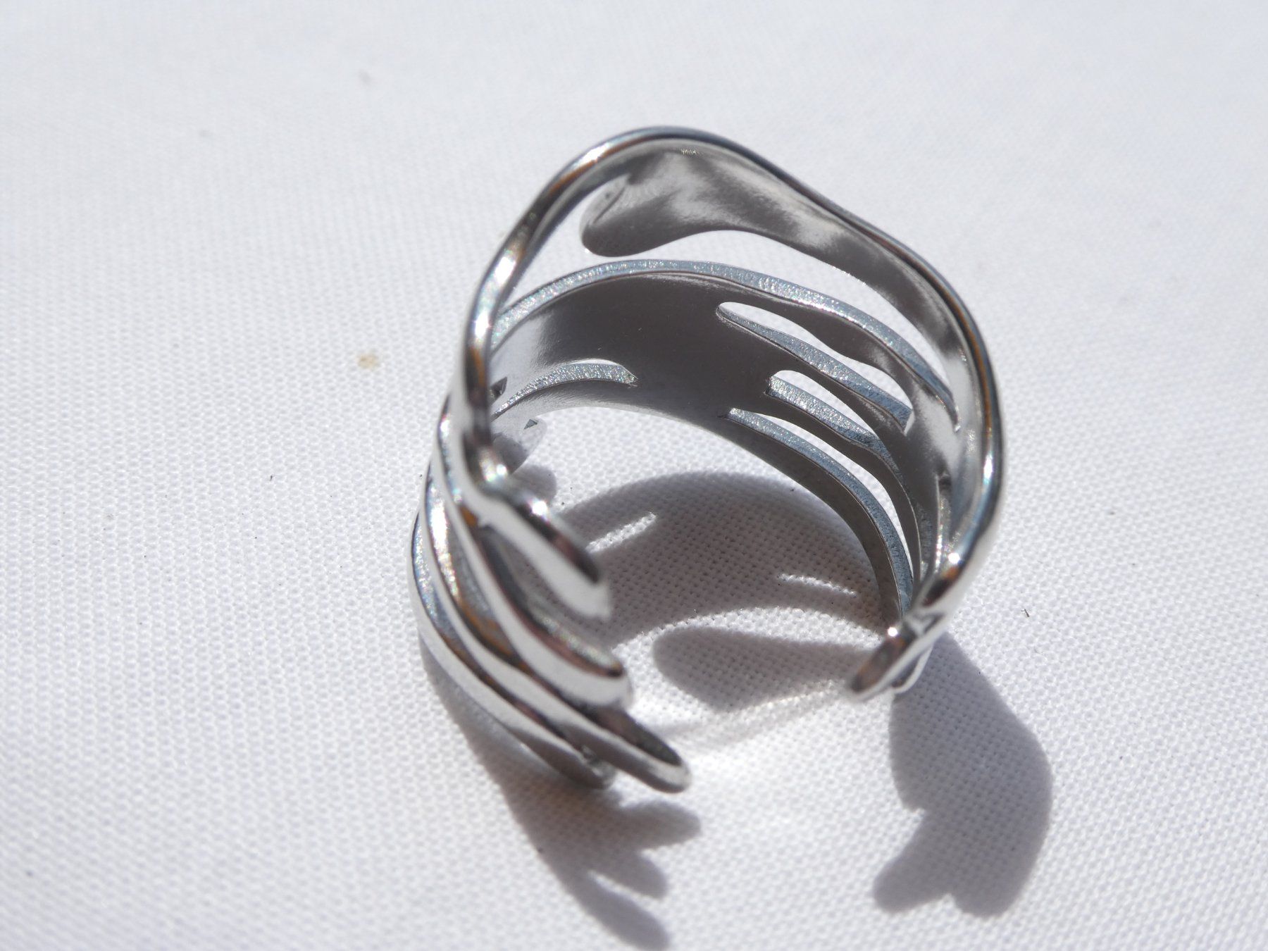 Anelli: Gestapelter Ring, offenes Design, Gr. 53/54 - NEU – Nuovo (secondo la descrizione) da Gattikon venduto da kaandooh 2