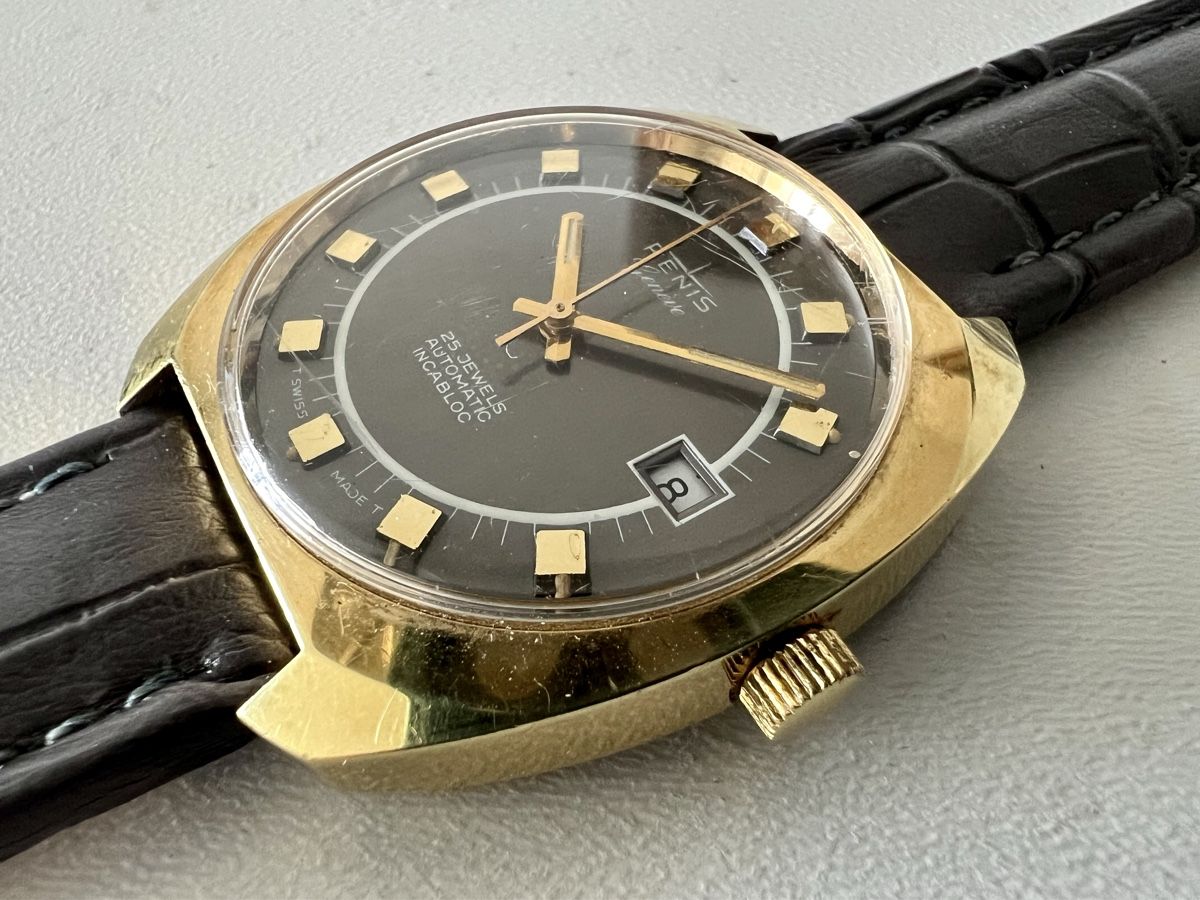 Orologi: RENIS Genève automatic gold-plated wristwatch – Usato da Le Mont-sur-Lausanne venduto da LycaGallery