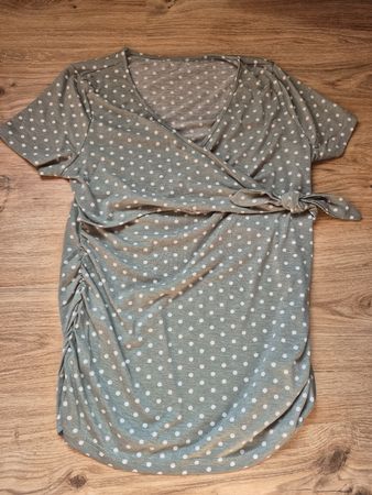 Umstandsshirt und Stillshirt mint gepunktet Gr. XL