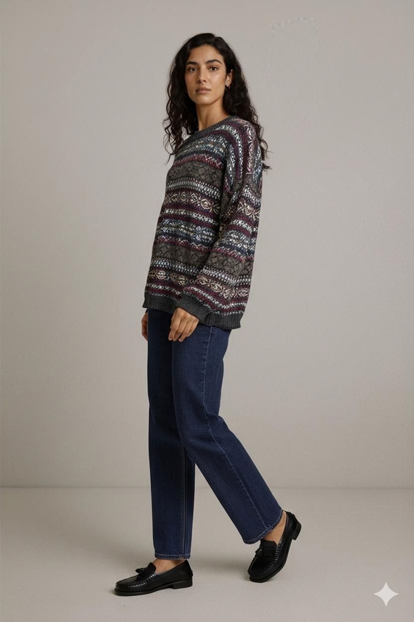 Lotti di vestiti: Vintage Fair Isle Muster Pullover - Größe XL – Usato da Zug venduto da vinokilo