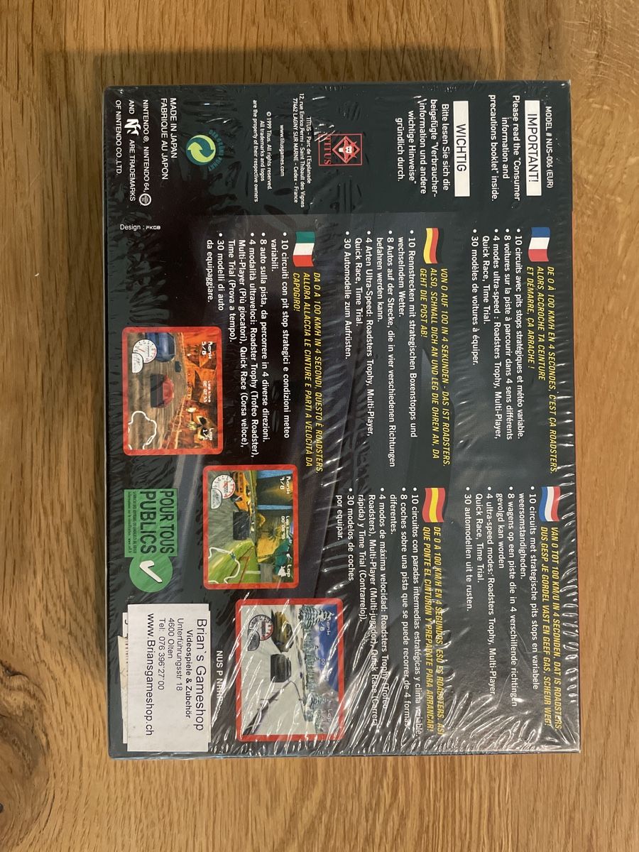Nintendo Giochi: Roadsters N64 (Neu&Eingeschweisst) – Nuovo e nell'imballaggio originale da Hagendorn venduto da masterchieff 1