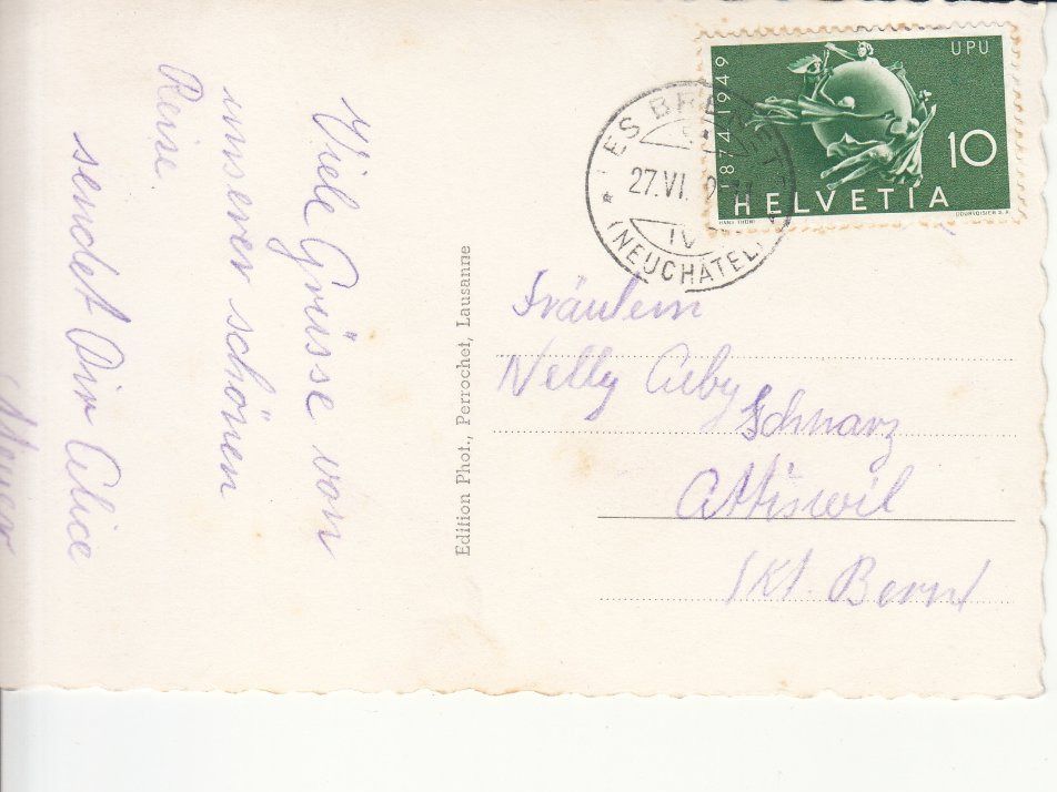 Cartoline postali: Bassin du Doubs 1949 – Usato da Bürglen TG venduto da StampGraf 1