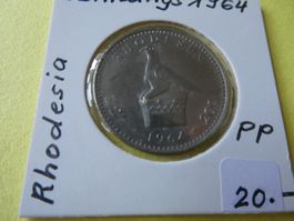 Rhodesien 1964, 2 Shillings     PP