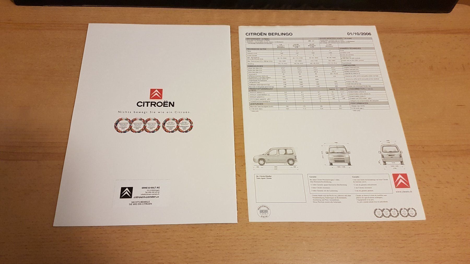 Citroën Documenti: Citroën Berlingo Prospekt/Katalog – Usato da Boswil venduto da MAF_952 1