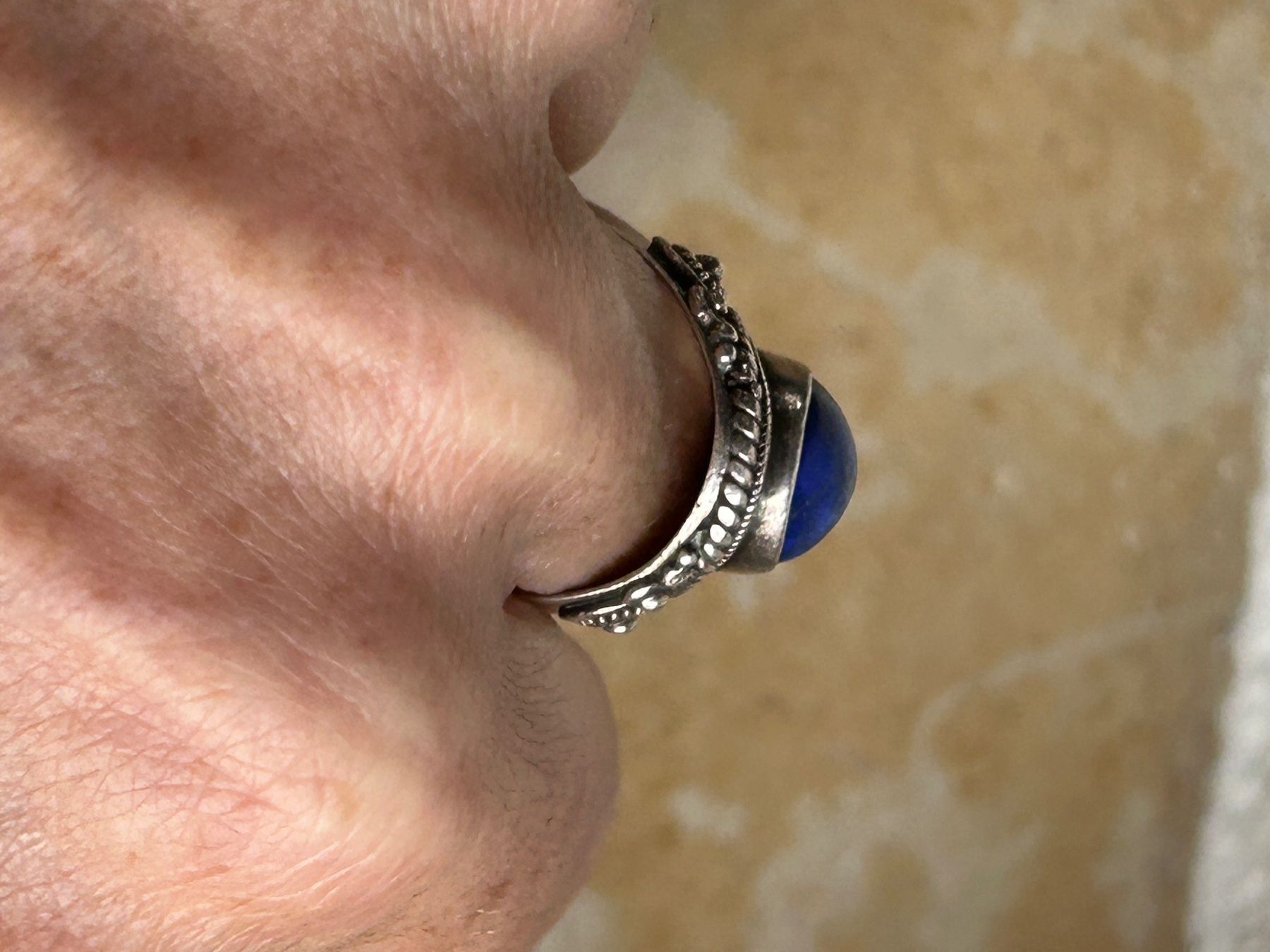 Anelli: Vintage Silber Ring mit Lapislazuli Stein (Gr.53) – Usato da Laufen venduto da belleskulptur 4