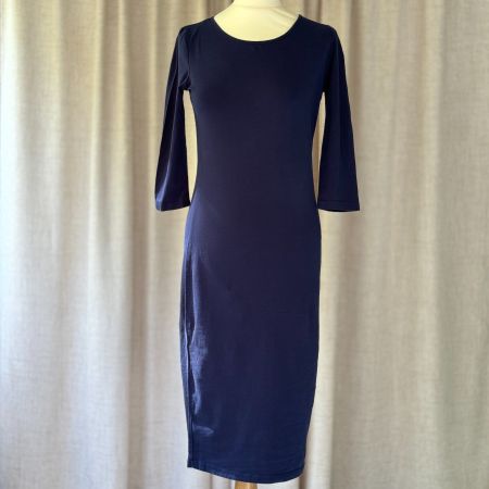 Robe simple mi-mollet bleu marine - Terranova