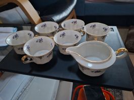 Service à café Winterling Bavaria motif violettes vintage