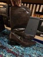 Damen Stiefel braun Leder mittelhoher Absatz akzeptabel
