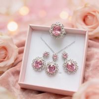 Ensemble bijoux rose scintillant