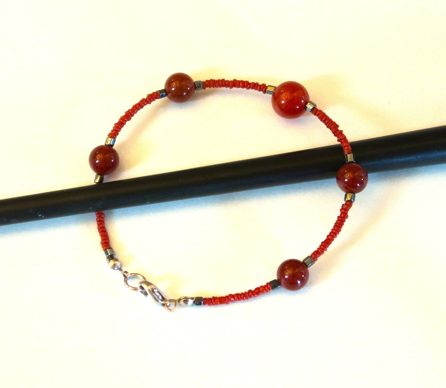 Bracciali & Braccialetti: Armband Glas/Natursteinperlen – Usato da Brittnau venduto da marlenestone 3