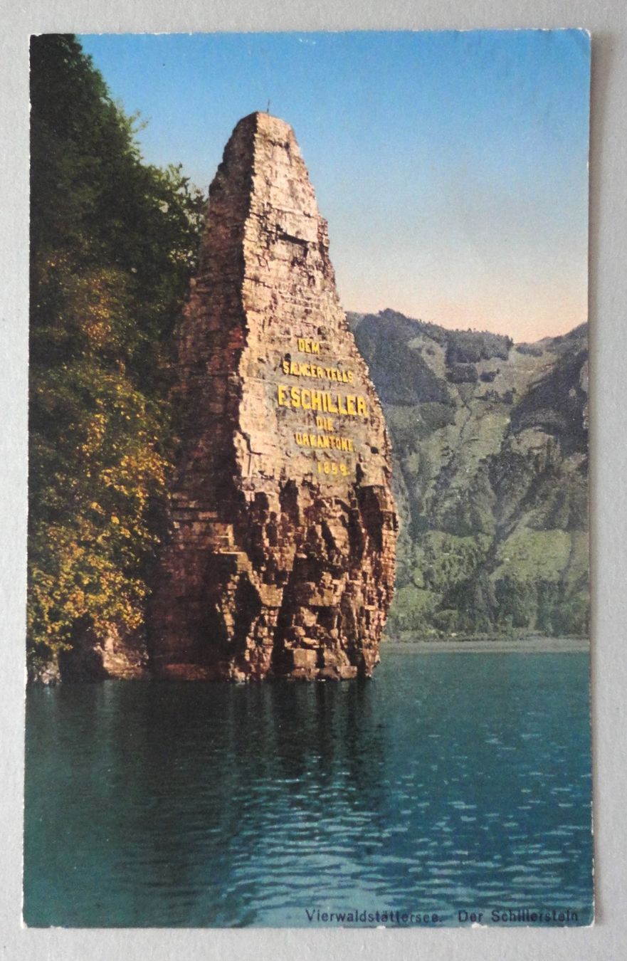Ansichtskarten: Vierwaldstättersee, Der Schillerstein – Gebraucht aus Fétigny von