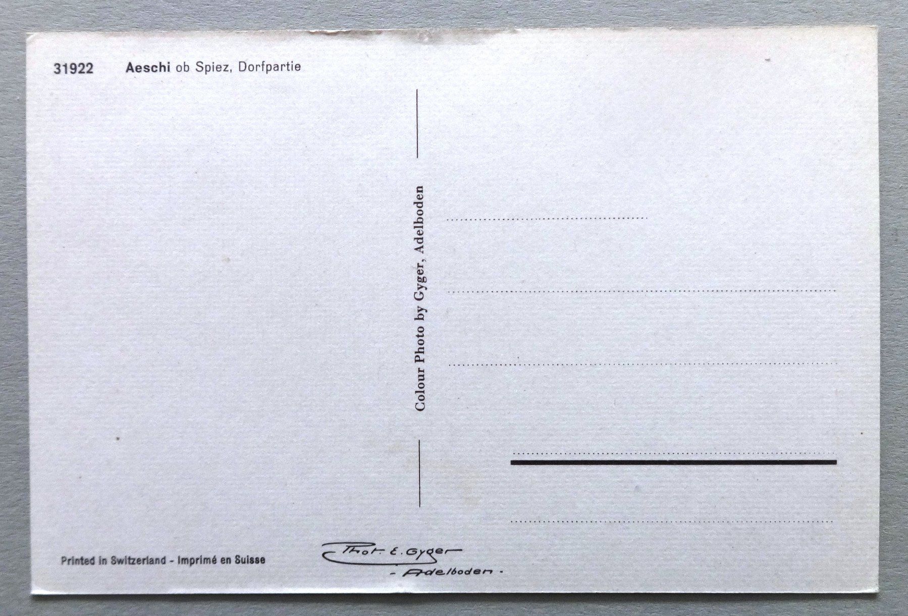 Cartes postales: Aeschi ob Spiez, Dorfpartie – D'occasion à Fétigny par Billy2miny 1