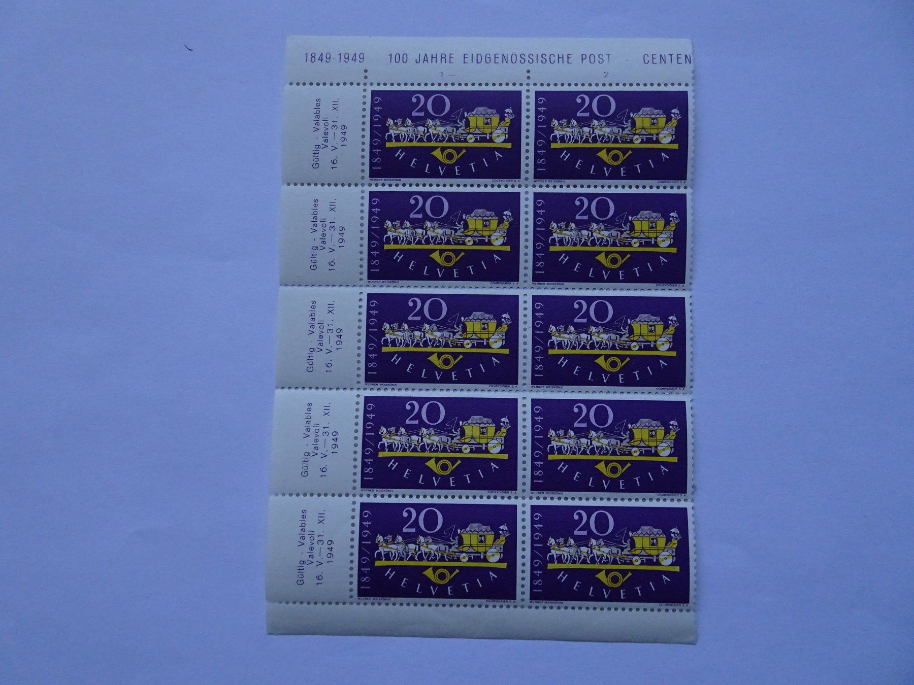 Tous les timbres: 1949* – Neuf (Voir description) à Aadorf par Chnorli-Furz