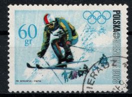 Timbre vintage POLOGNE Jeux Olympiques d'hiver 1968 Obl.