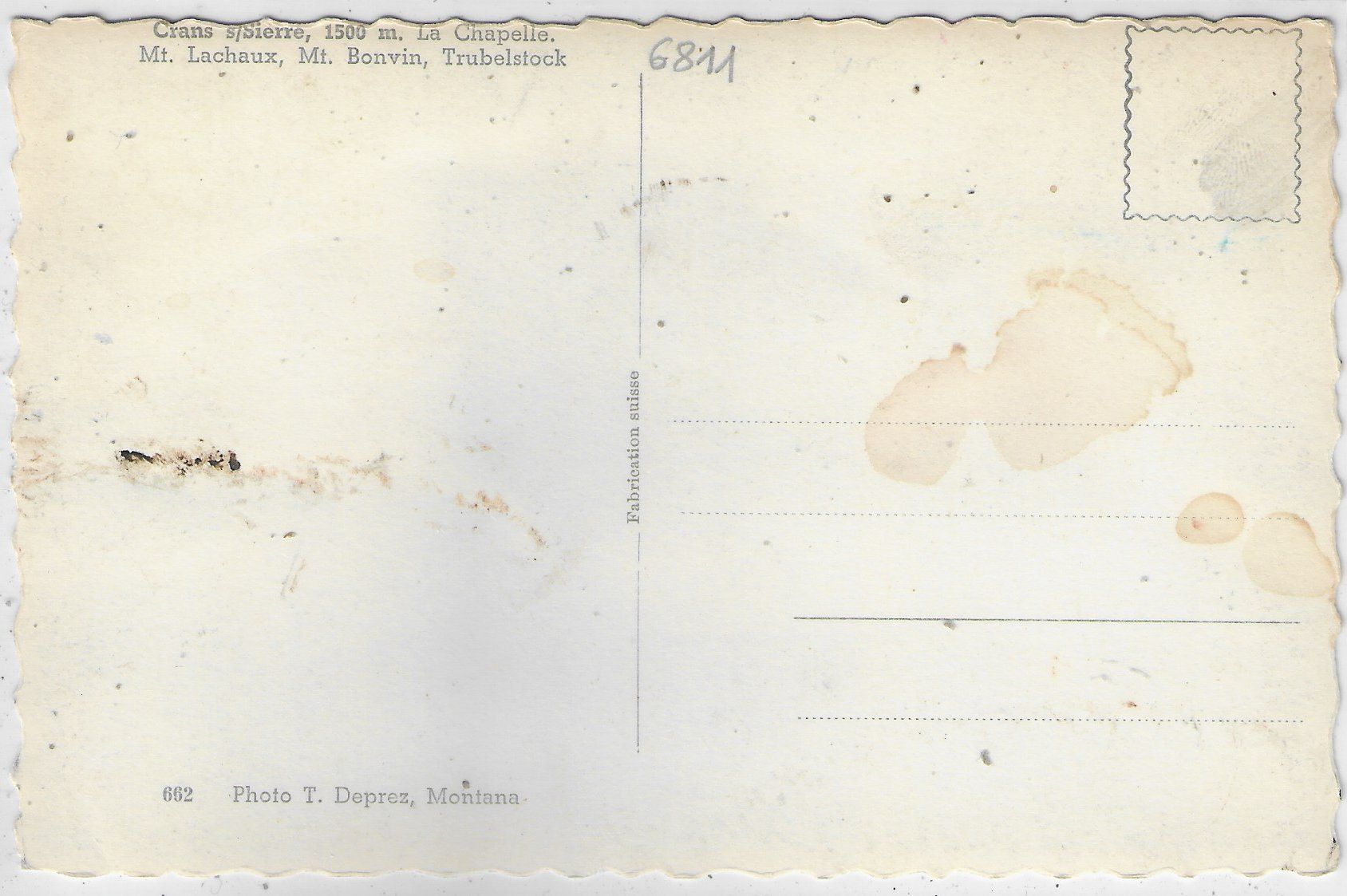 Cartoline postali: Crans s/Sierre - La Chapelle – Usato da Ettingen venduto da Kartenplanet 1