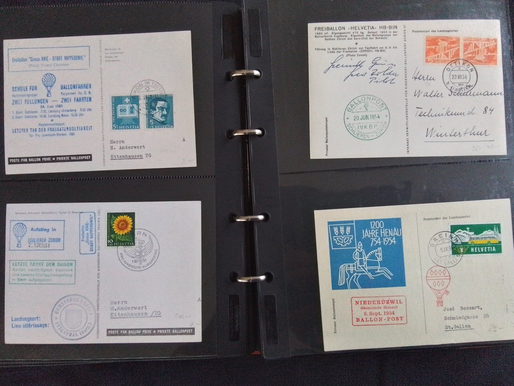 Alle Briefmarken: Ballonpost 123 Belege hoher Kat-Wert – Gebraucht aus Reichenburg von Pipo-67 9