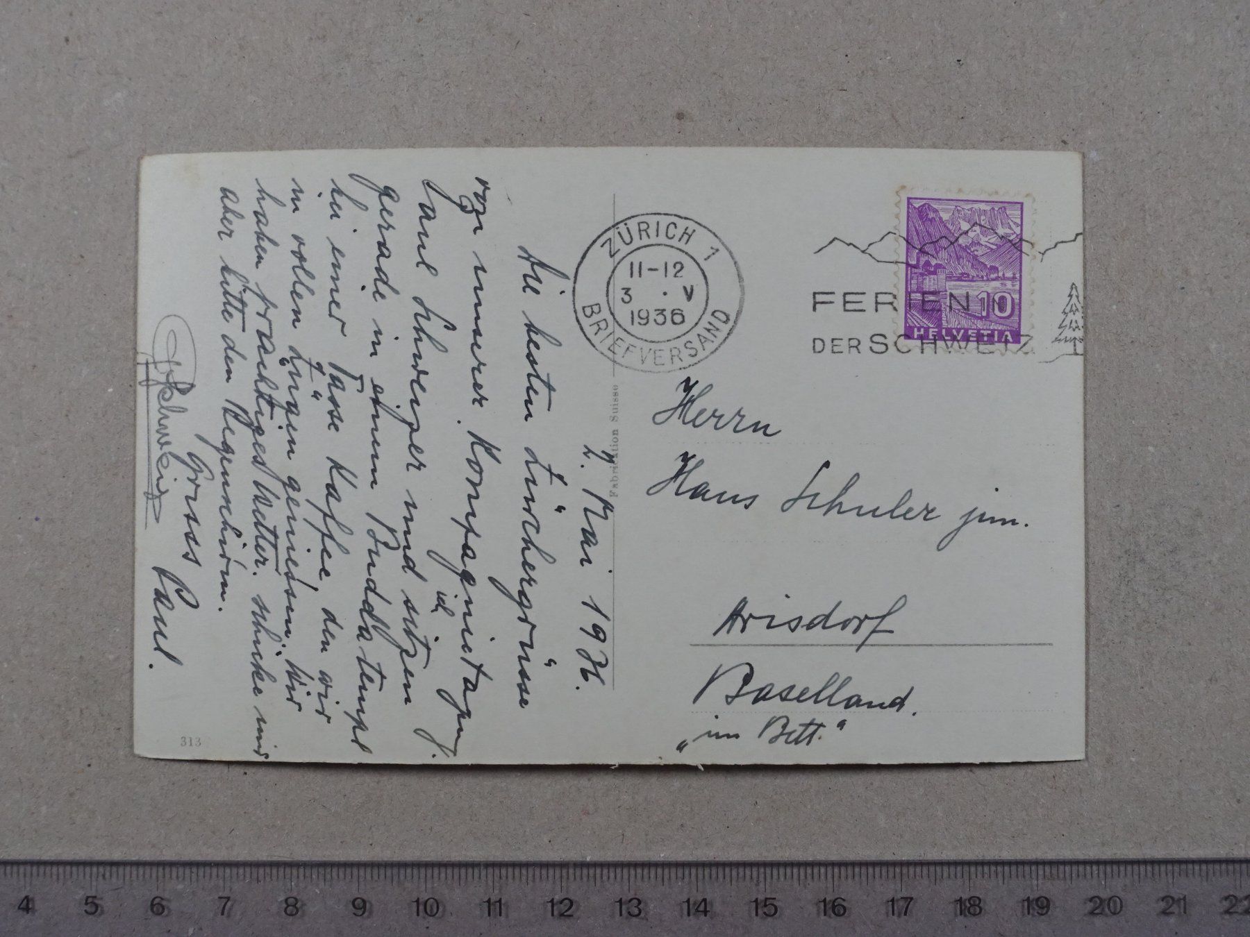 Cartoline postali: Zürich, 1936, Limmat, See – Usato da Lenzburg venduto da fh1 1