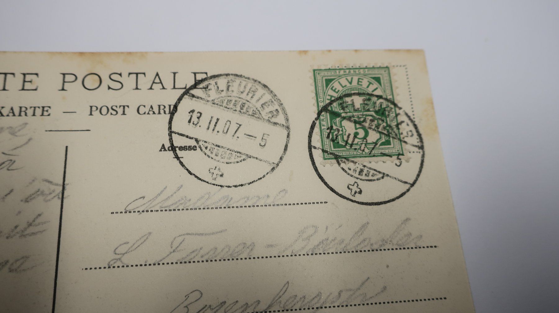 Cartoline postali: Fleurier - Vue générale  1907 – Usato da Cormoret venduto da Pascalll2001 6