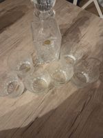 Carafe et 6 verres en cristal taillé, ensemble magnifique