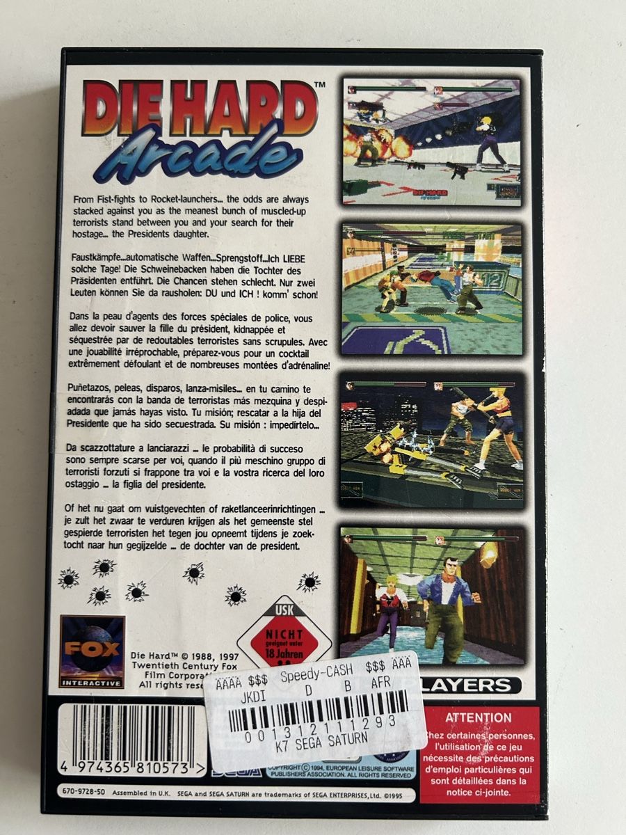Sega Giochi: Die Hard Arcade Pal Sega Saturn – Usato da Pully venduto da PongDayOne 1