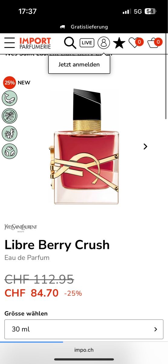 Saint Laurent Profumi & Eau de Toilette: Yves Saint Laurent Libre Berry Crush 30ml – Usato da Arch venduto da sibylle.anne 3