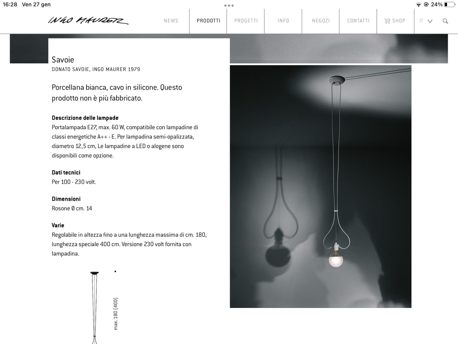 Ingo Maurer Lampade: INGO MAURER – Nuovo e nell'imballaggio originale da Gentilino venduto da besse1 2