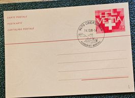 Ganzsache mit Sst OBERSCHAN .14.10.81