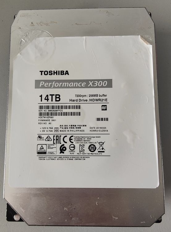 Hard Disk Interno TOSHIBA X300 4TB 3.5'' - 7200 RPM - Prestazioni Elevate Per PC E Gaming - Modello HDWR440EZSTA