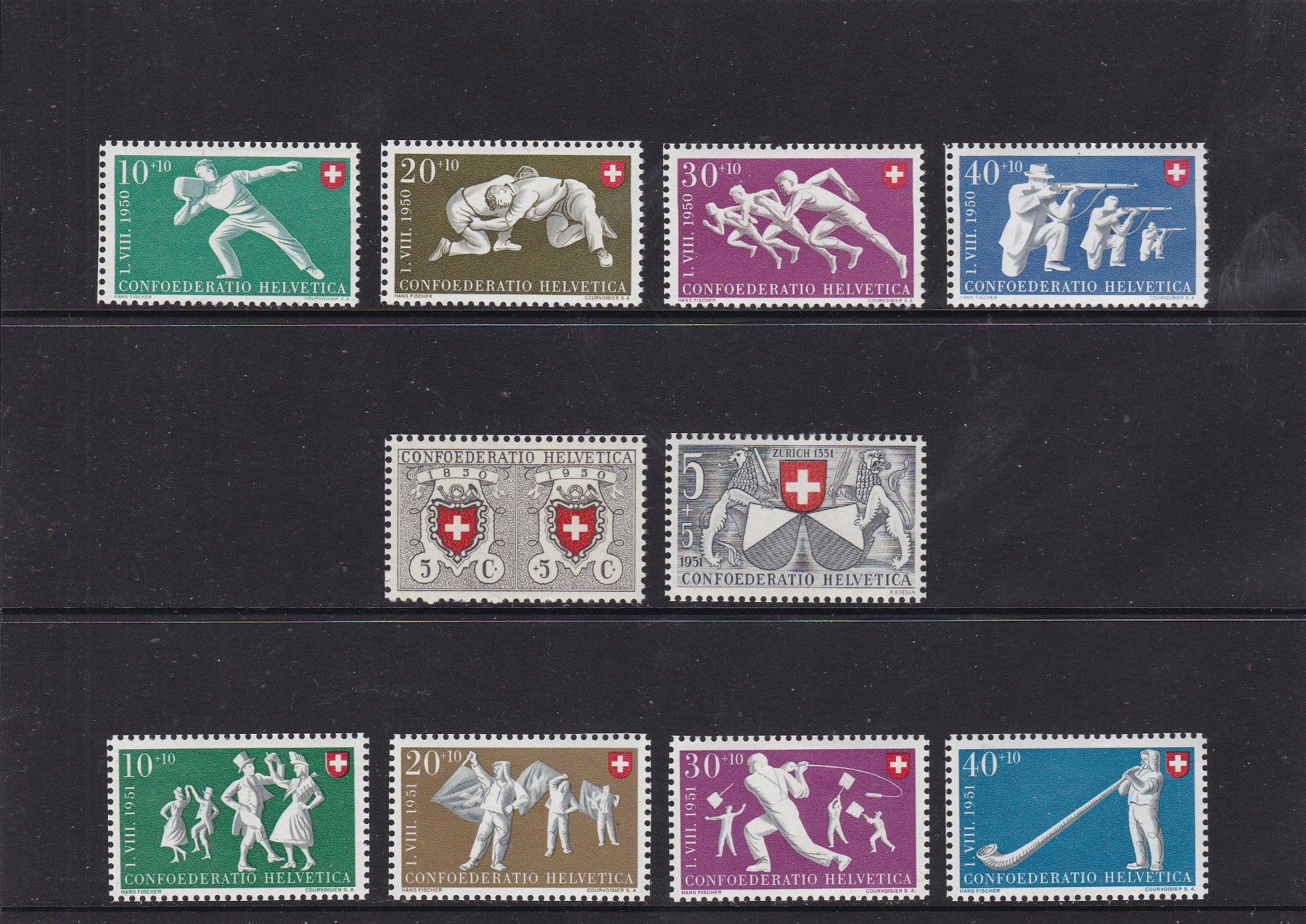 Tutti i francobolli: Bundesfeiermarken 1950/51 – Nuovo (secondo la descrizione) da Gretzenbach venduto da Sikim