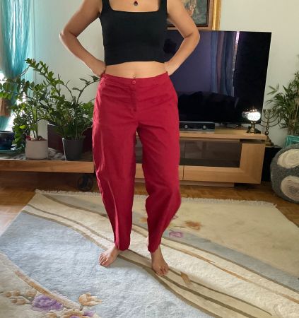 Superbe pantalon rouge framboise MES SŒURS ET MOI, t. M
