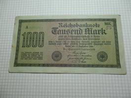 Banknote Deutschland 1000 Mark 15.9.1922 gebraucht