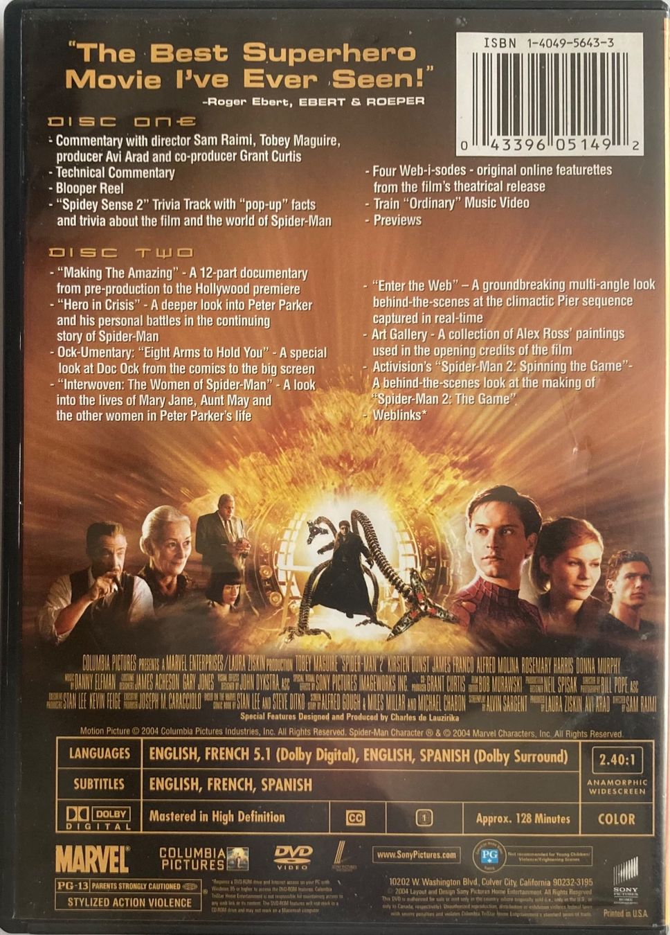 Tutti i DVDs: SPIDER-MAN 2 – Usato da Poliez-Pittet venduto da Newtown-Records 1